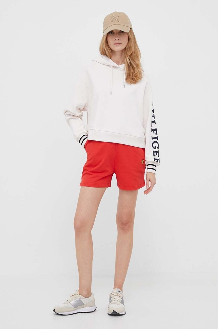Tommy Hilfiger pamut melegítőfelső WW0WW39140 rózsaszín AW23