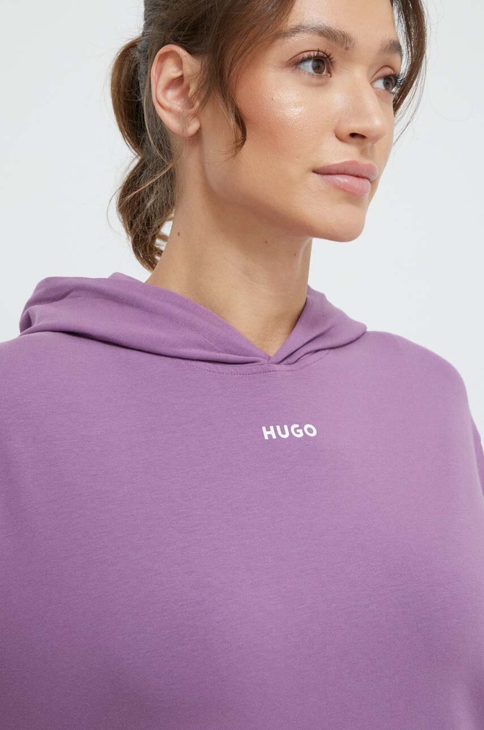 HUGO bluza lounge SHUFFLE_HOODIE fioletowy 50490594