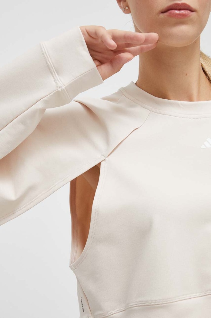 Dukserica za trening adidas Performance Power IM2691 bež