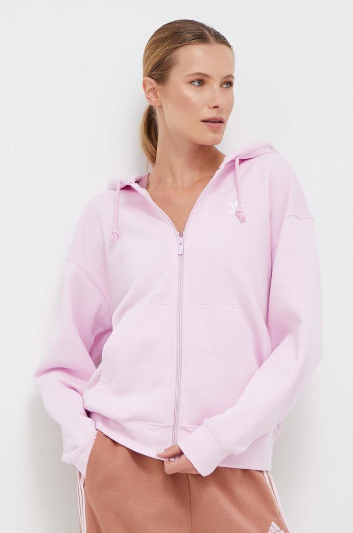 Mikina adidas Originals s kapucí růžová IK0484