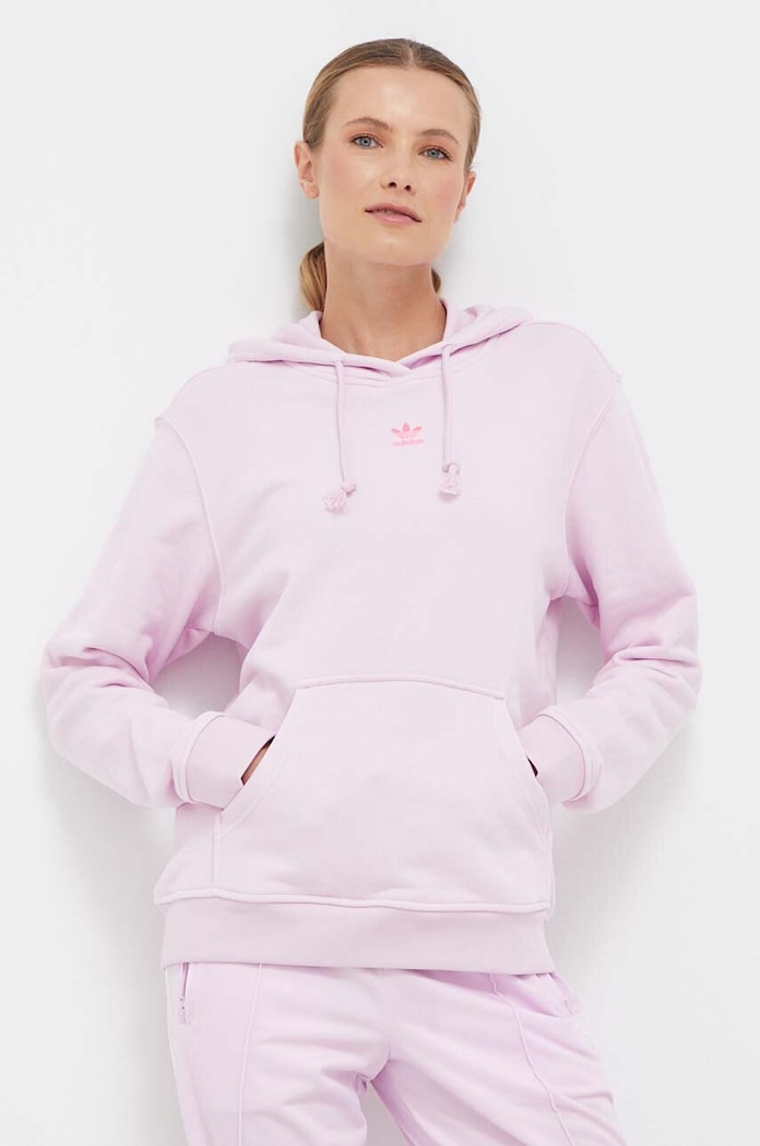 Bavlněná mikina adidas Originals IJ9761 fialová AW23