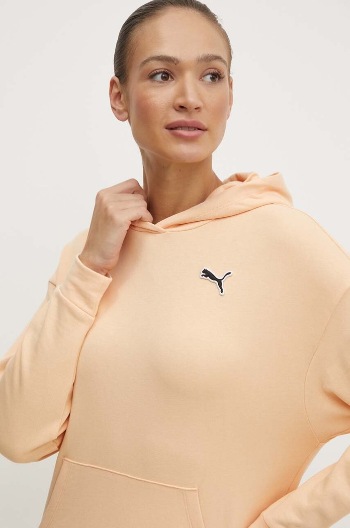 Bombažen pulover Puma oranžna 675988