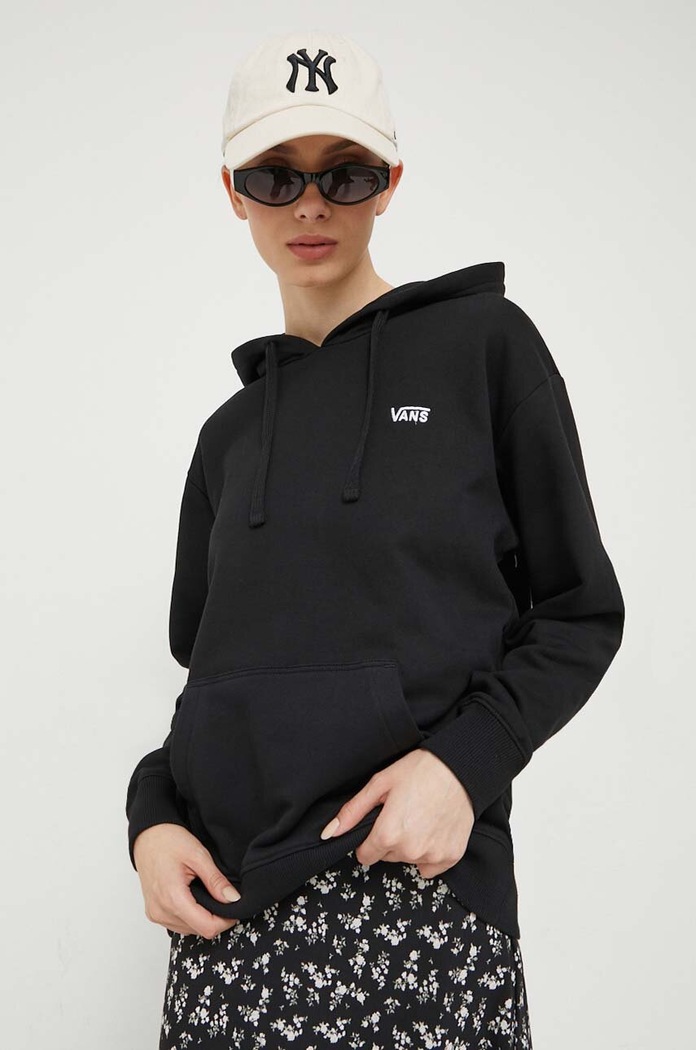 Bavlnená mikina Vans bavlna čierna VN00046YBLK1