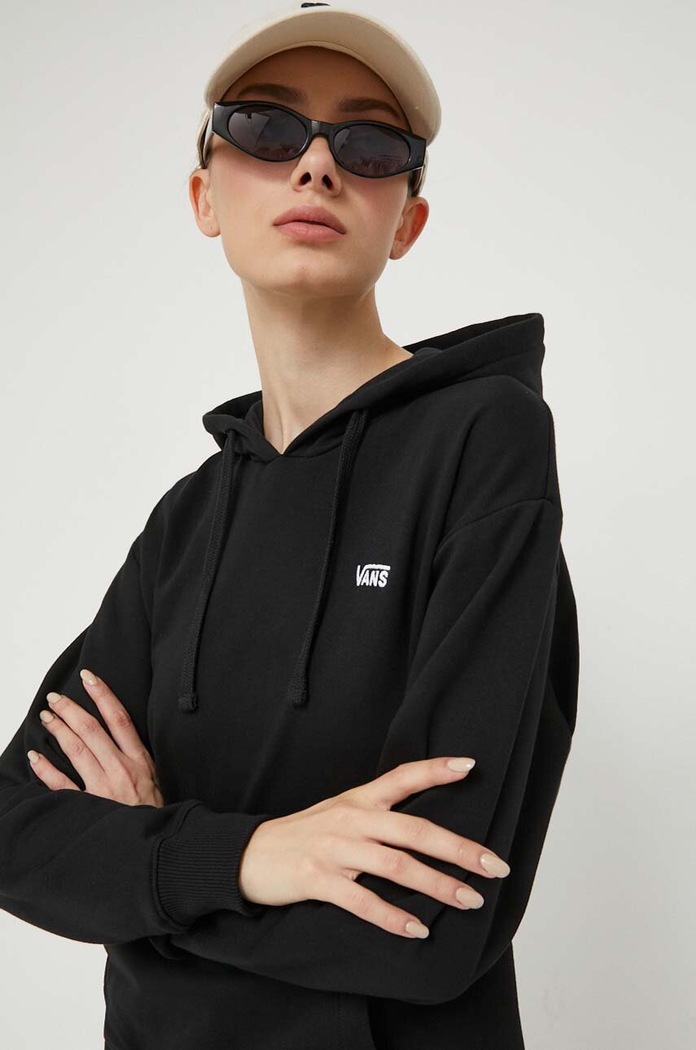 Bavlnená mikina Vans čierna VN00046YBLK1
