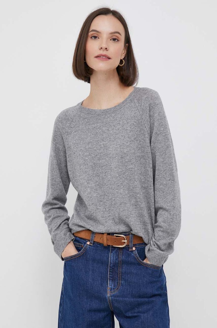 United Colors of Benetton gyapjúkeverék pulóver gyapjú szállal szürke 1035D1P17.82P.