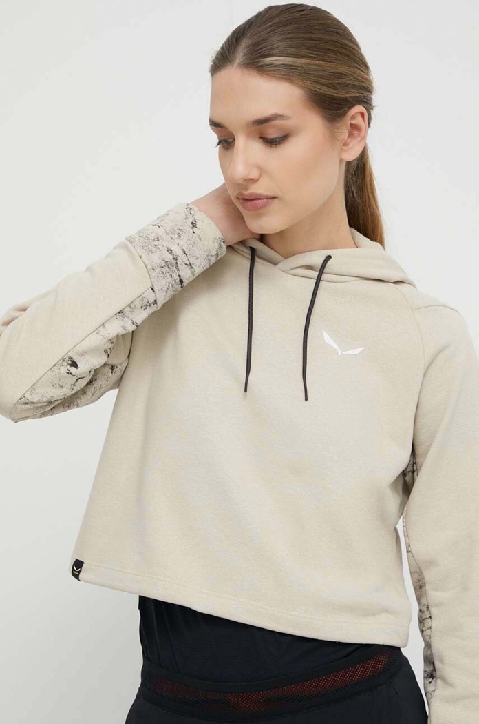 Salewa bluza sportowa Lavaredo Hemp z kapturem beżowy 00.0000028548