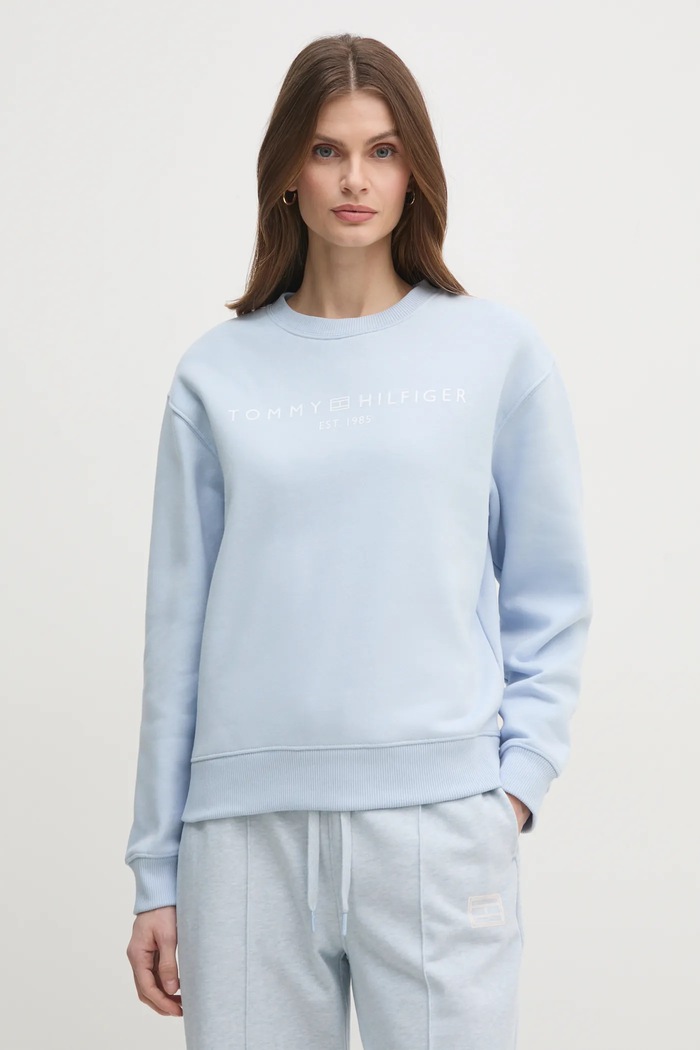 Tommy Hilfiger bluză print albastru WW0WW39791