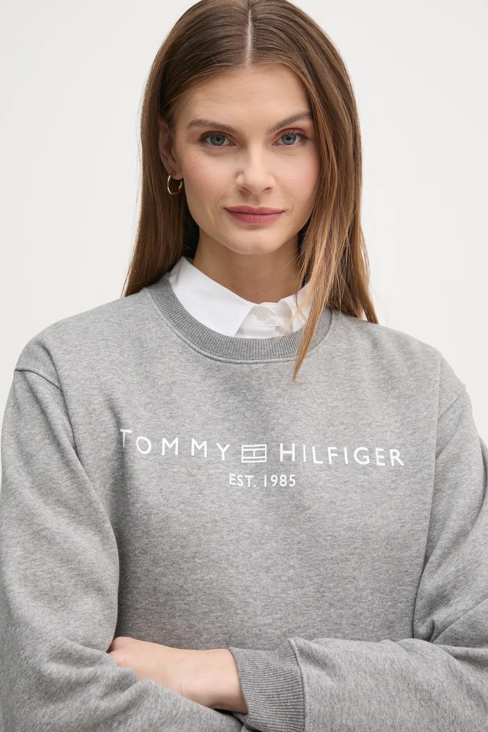 Суичър Tommy Hilfiger сив WW0WW39791