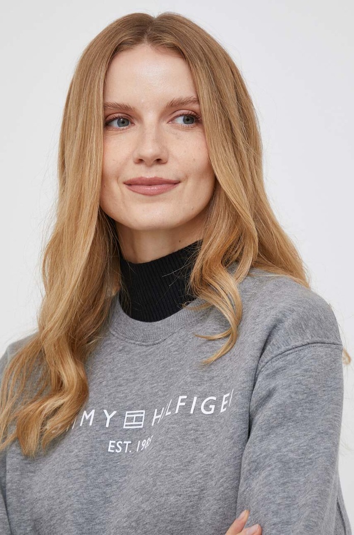 Mikina Tommy Hilfiger šedá WW0WW39791