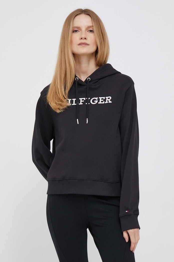Bavlněná mikina Tommy Hilfiger černá WW0WW40296
