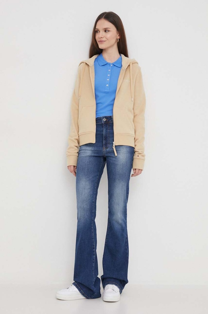Mikina Tommy Hilfiger WW0WW39189 béžová SS24