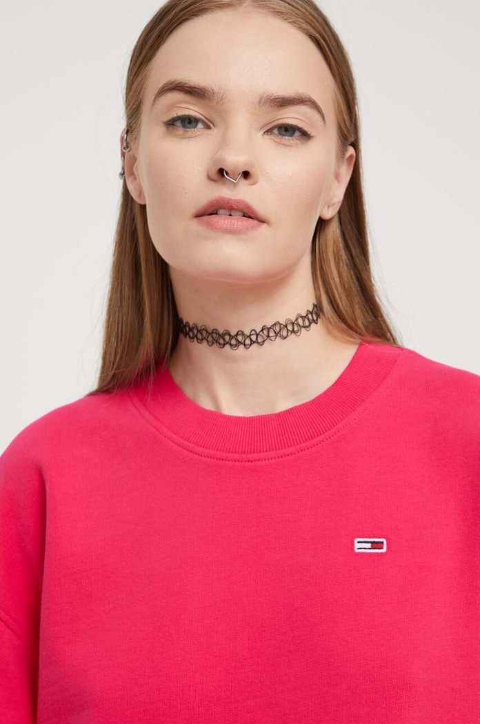 Tommy Jeans bluza bawełniana niebieski DW0DW16402