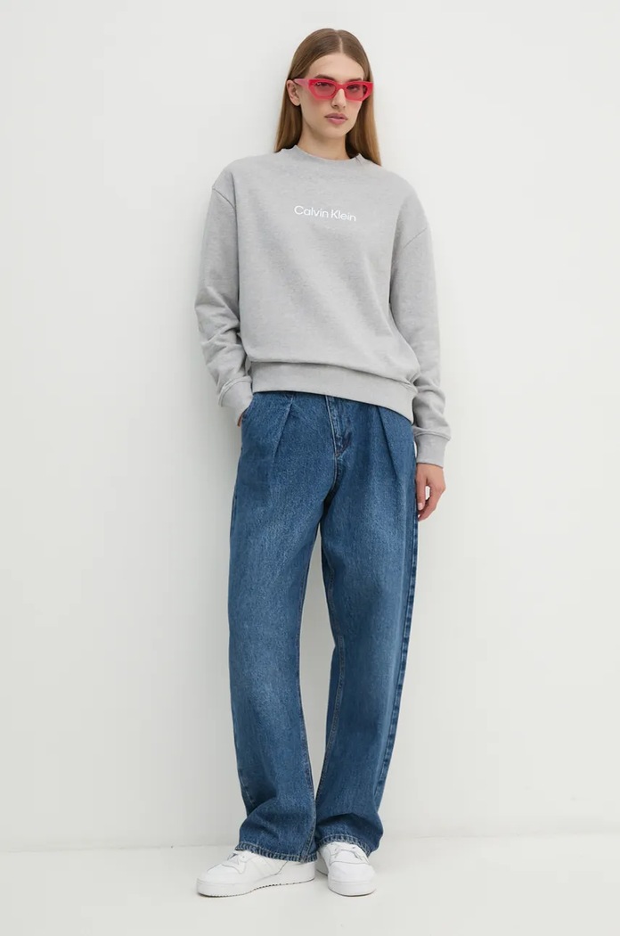 Calvin Klein Bavlněná mikina Calvin Klein šedá K20K205450