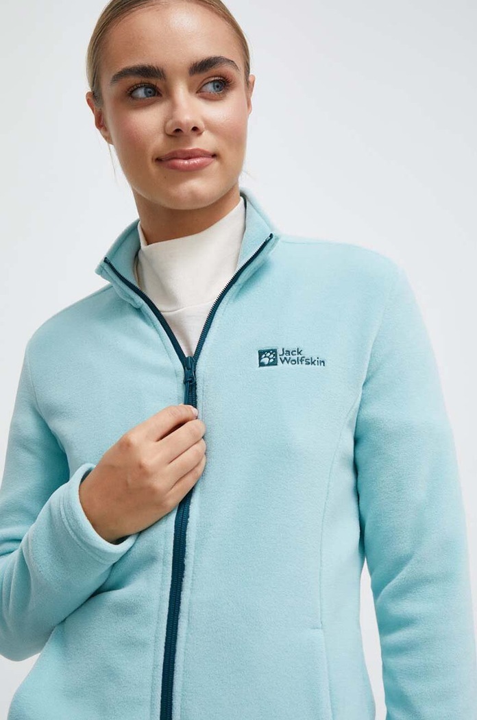 Sportovní mikina Jack Wolfskin Taunus bez kapuce tyrkysová 1711391
