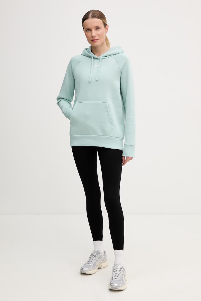 Under Armour кофта з капюшоном жіноча з бавовною UA Rival Fleece 1379500 бірюзовий SS26
