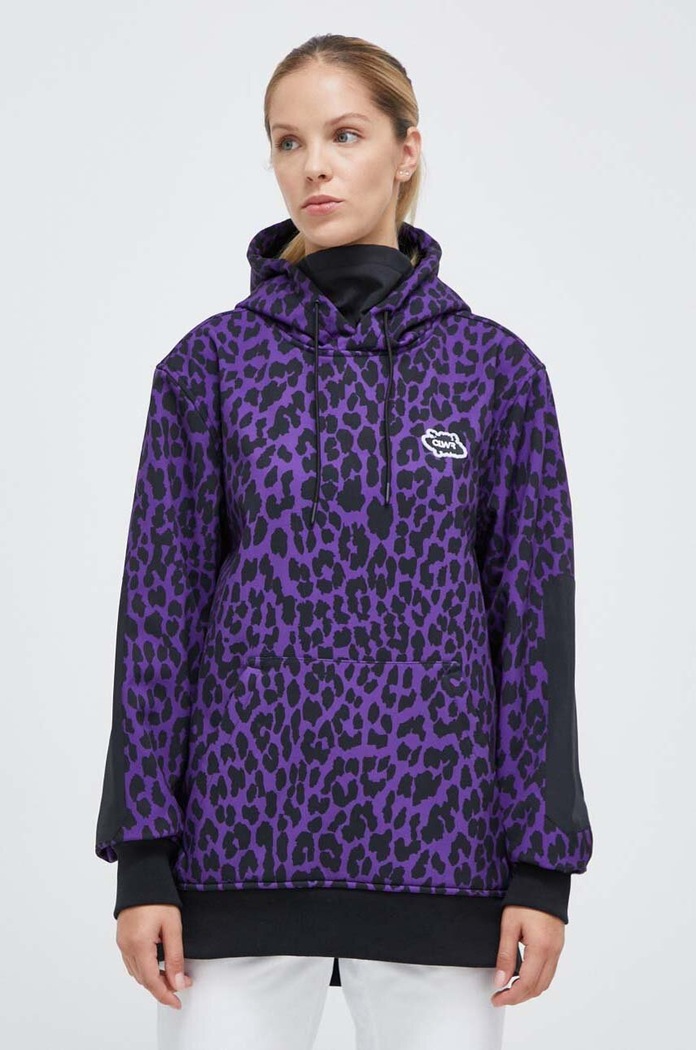 Colourwear bluza sportowa Est 2010 z kapturem fioletowy 7010302.D