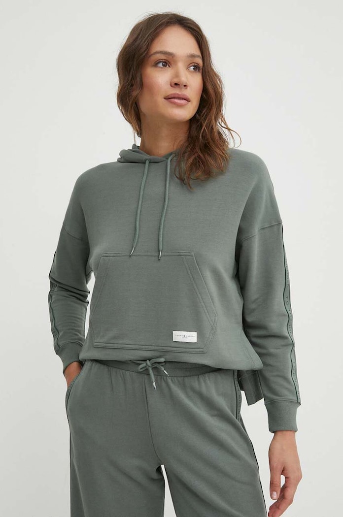 Mikina Tommy Hilfiger nášivka zelená UW0UW04783