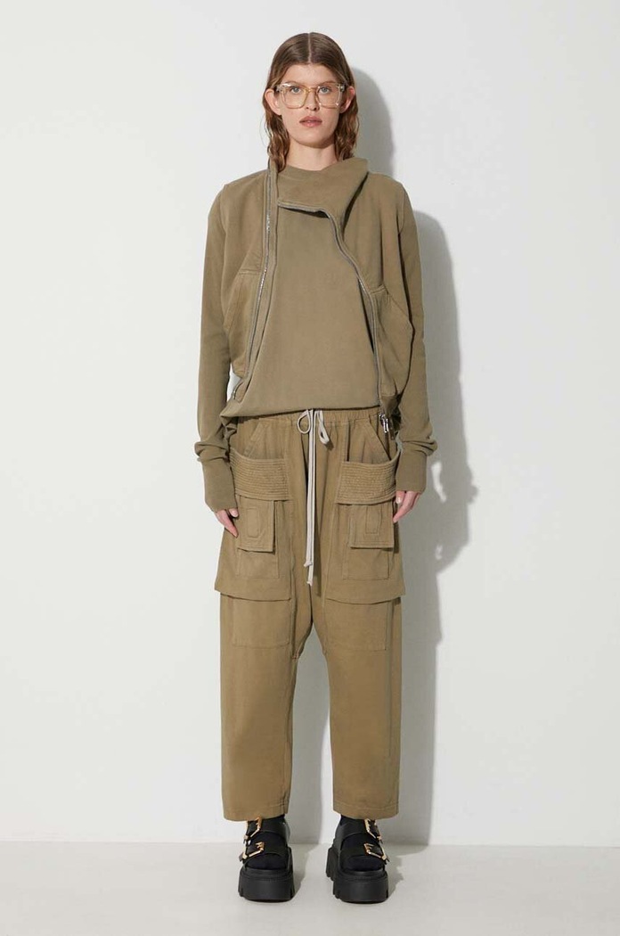 Rick Owens cotton sweatshirt DS02C5239.F green AW23