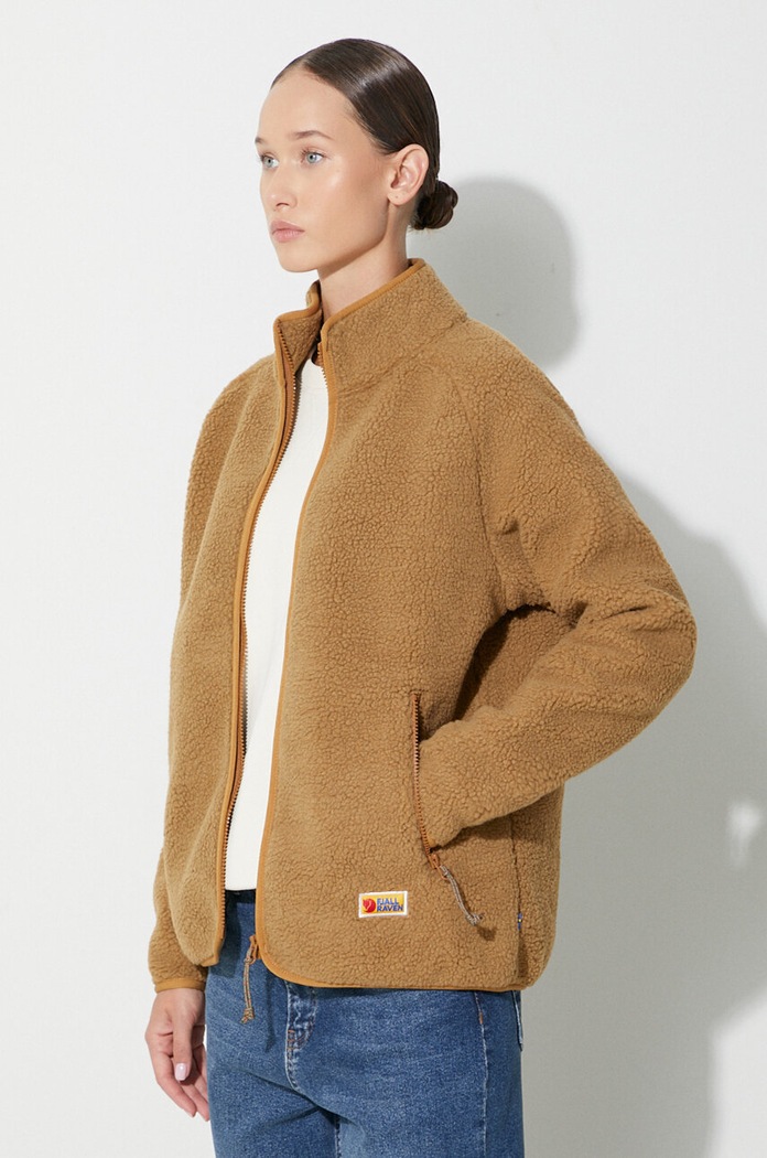Fleecová mikina Fjallraven Vardag Pile hnedá F84789.232
