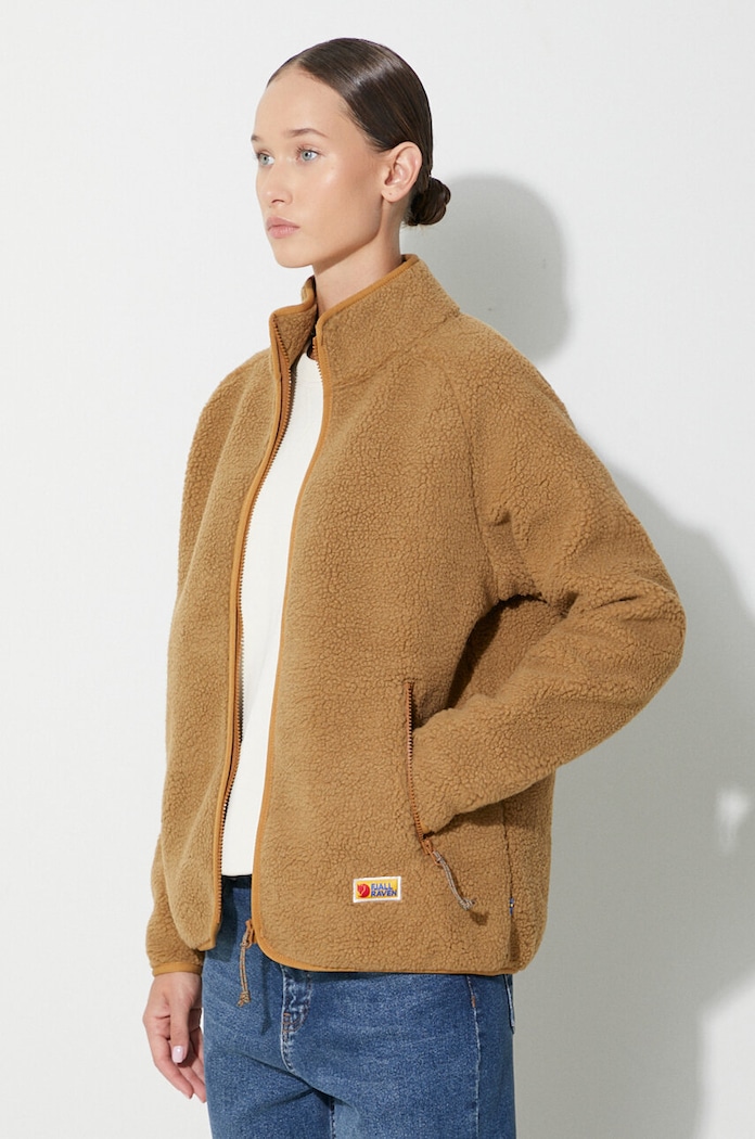 Fleecová mikina Fjallraven Vardag Pile hnedá F84789.232