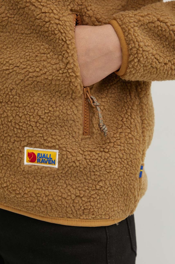 Fleecová mikina Fjallraven Vardag Pile F84789.232 hnedá