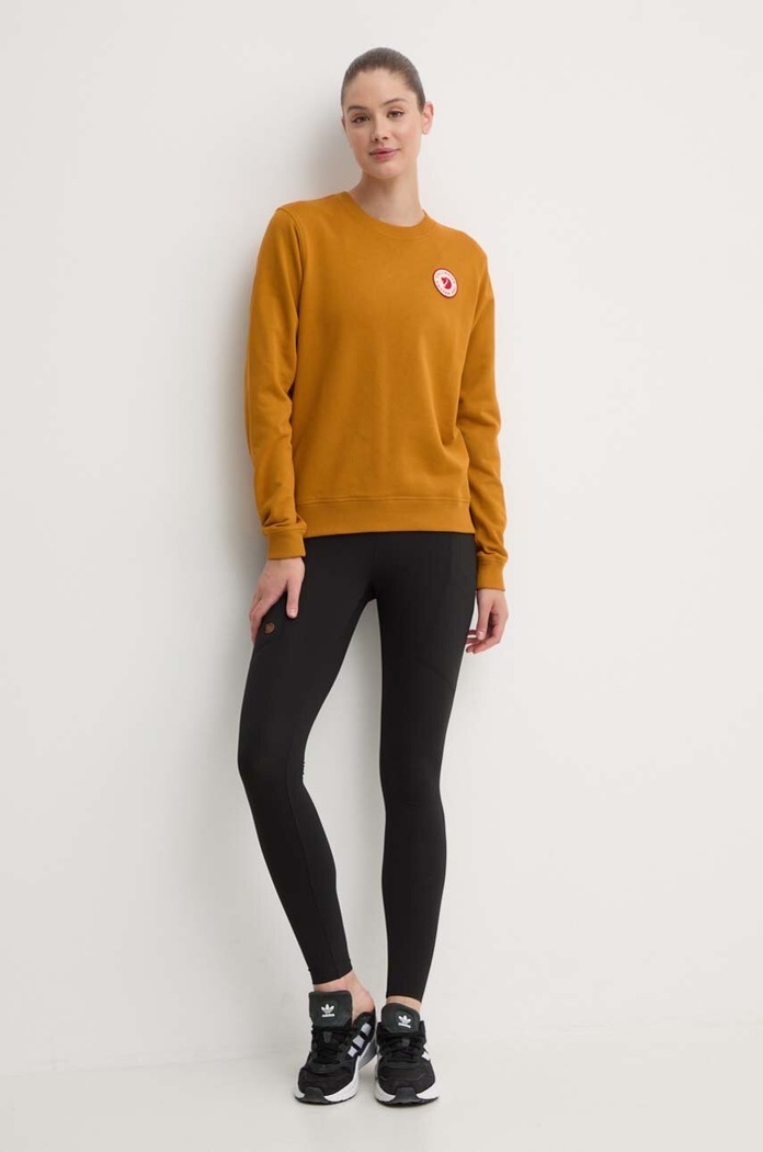 Βαμβακερή μπλούζα Fjallraven 1960 Logo F87230.166 κίτρινο AW23