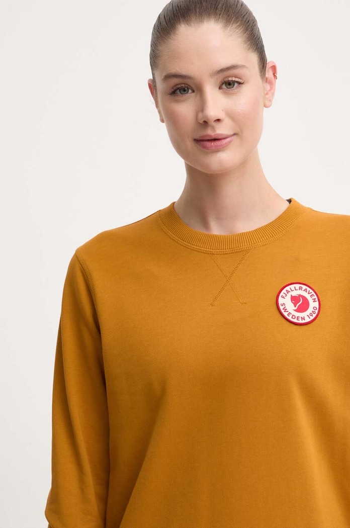 Βαμβακερή μπλούζα Fjallraven 1960 Logo κίτρινο F87230.166