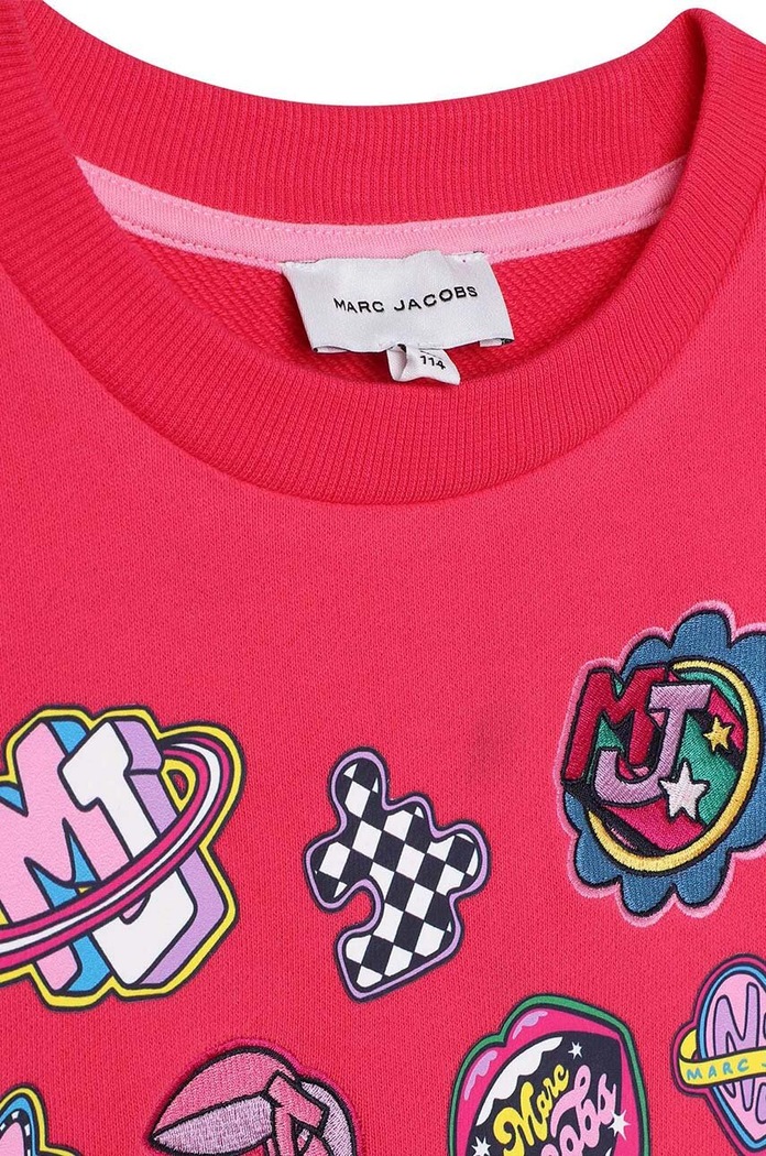 Fete Marc Jacobs hanorac de bumbac pentru copii W15685.86.108 rosu