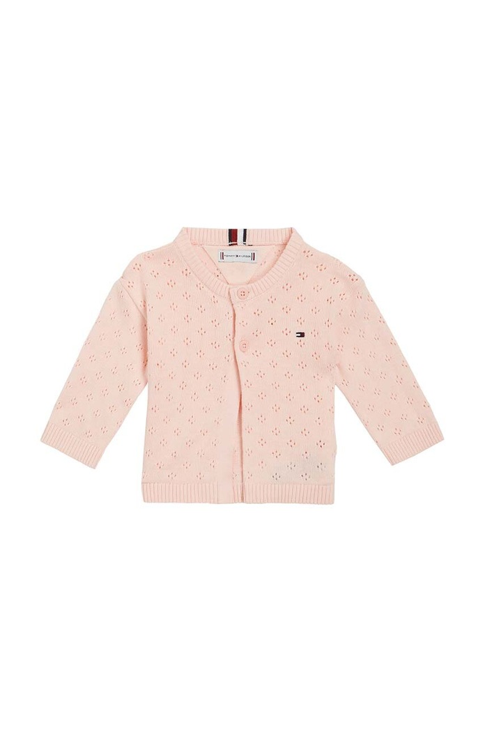 Tommy Hilfiger sweter bawełniany niemowlęcy pozostałe różowy KN0KN01678.9BYX