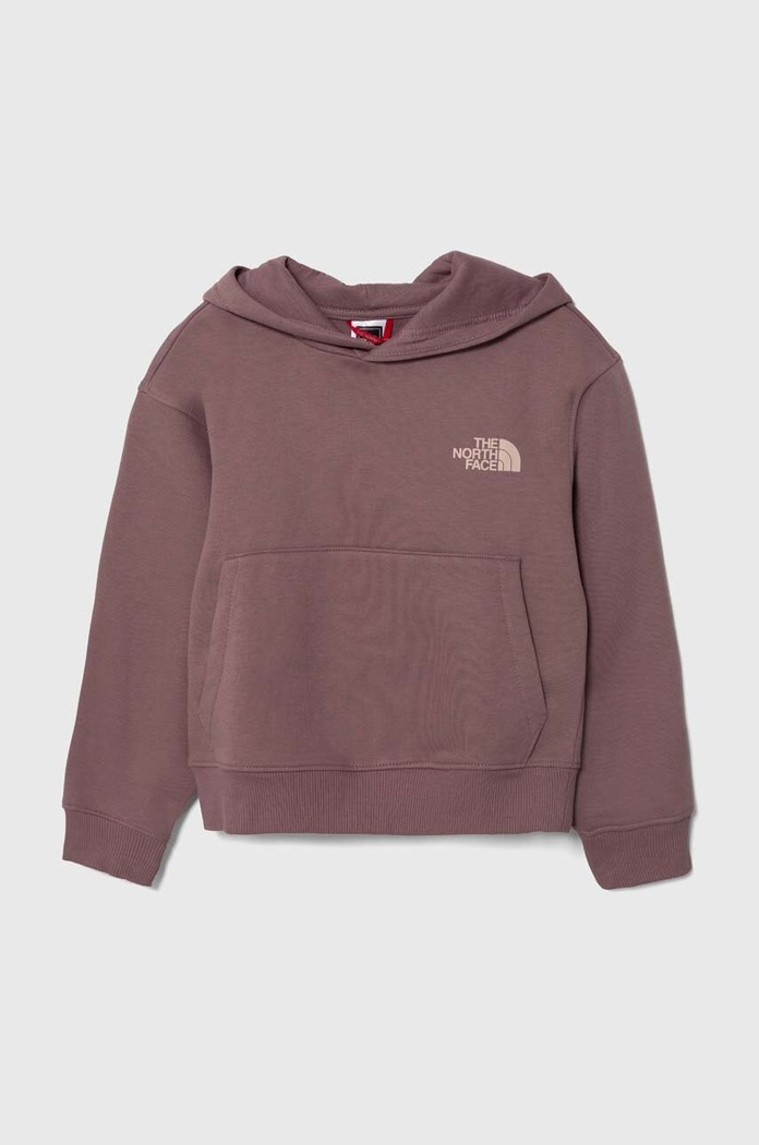The North Face bluza dziecięca G VERTICAL LINE HOODIE z kapturem fioletowy NF0A854Q