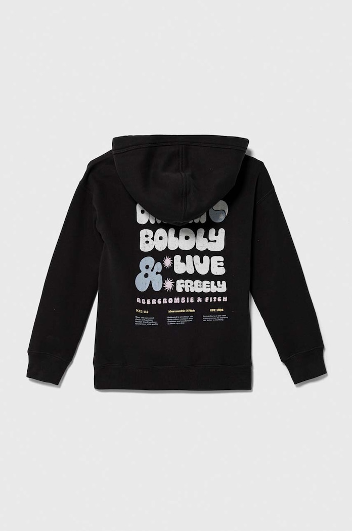 Abercrombie & Fitch bluza copii KI252.3085 negru AW23