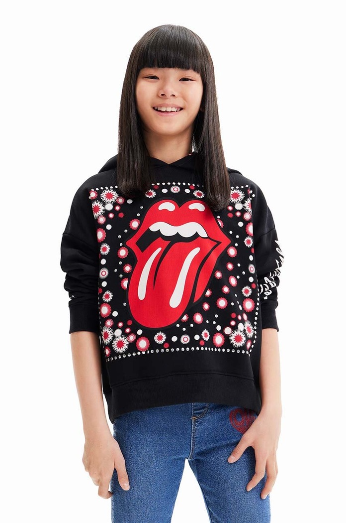 Desigual bluza bawełniana dziecięca 23WGSK08 SWEAT LONG SLEEVE nadruk czarny 23WGSK08