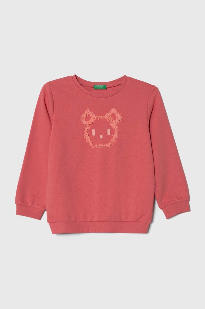 United Colors of Benetton gyerek felső aplikációval rózsaszín 32N4G10AF.P.SEASONAL