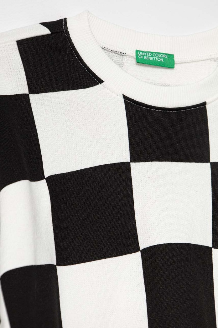Lány United Colors of Benetton gyerek melegítőfelső pamutból 3IKAC10FC.G.SEASONAL fekete