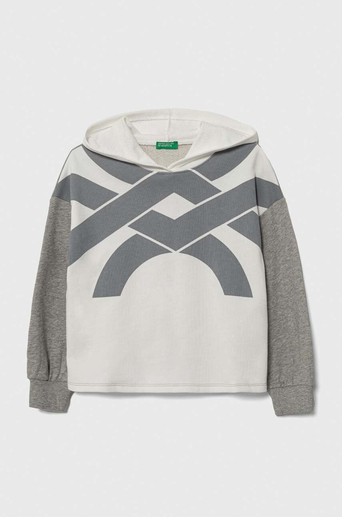 United Colors of Benetton bluza bawełniana dziecięca nadruk biały 3J68C202L.G.SEASONAL
