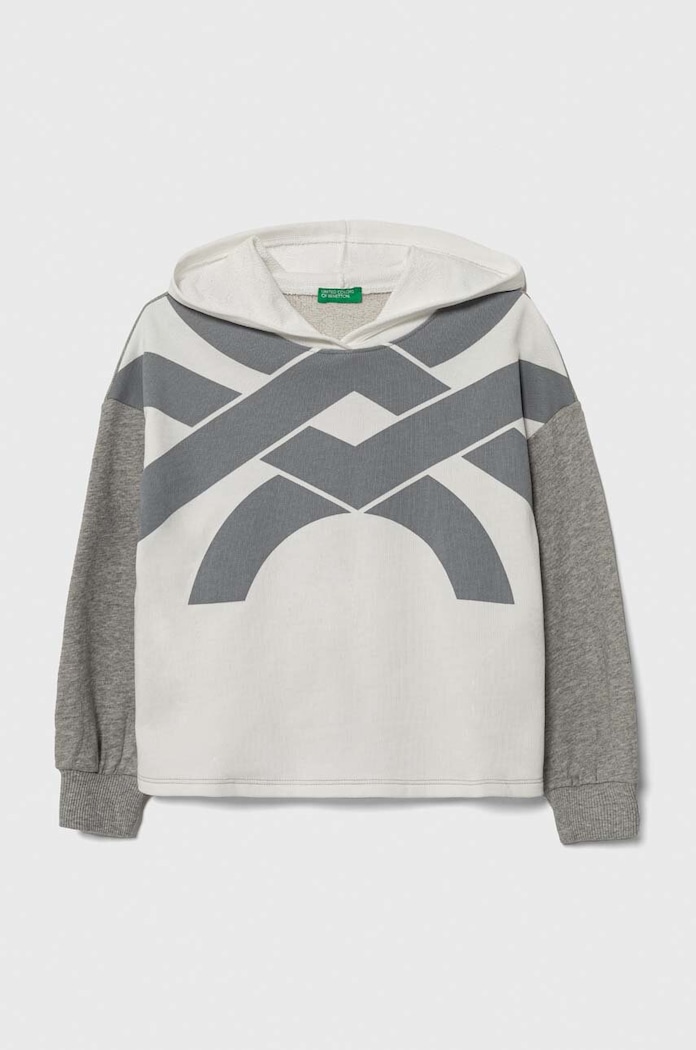 United Colors of Benetton bluza bawełniana dziecięca nadruk biały 3J68C202L.G.SEASONAL