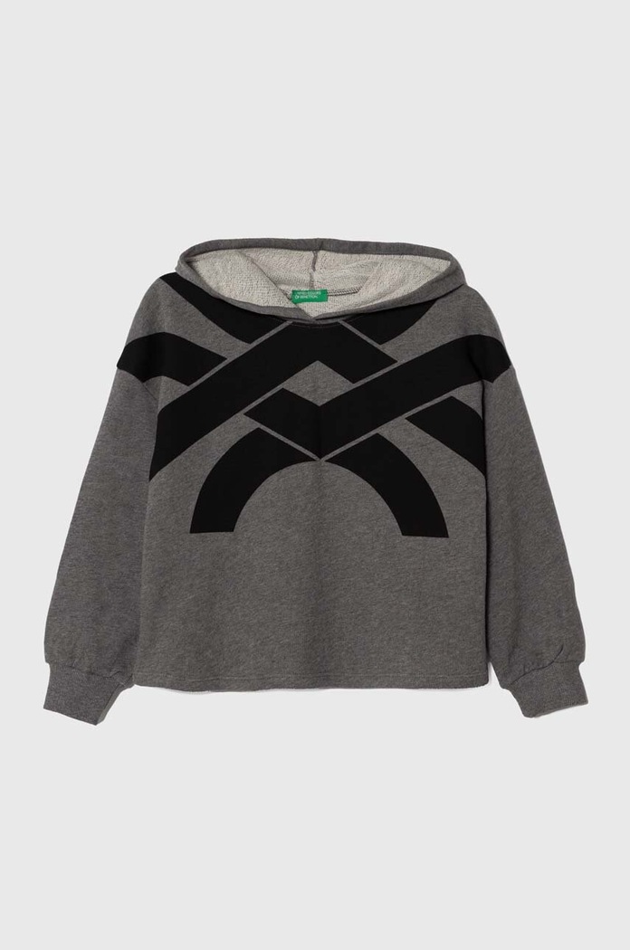 United Colors of Benetton bluza bawełniana dziecięca nadruk szary 3J68C202L.G.SEASONAL
