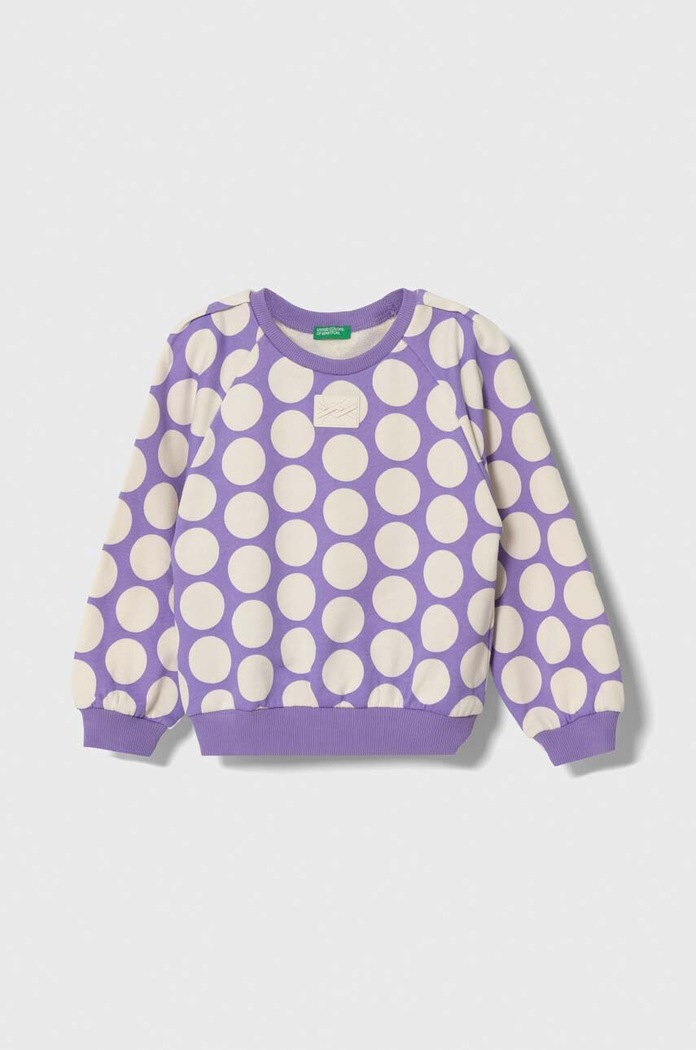 United Colors of Benetton bluza bawełniana dziecięca wzorzyste fioletowy 3LCTG10BX.P.SEASONAL