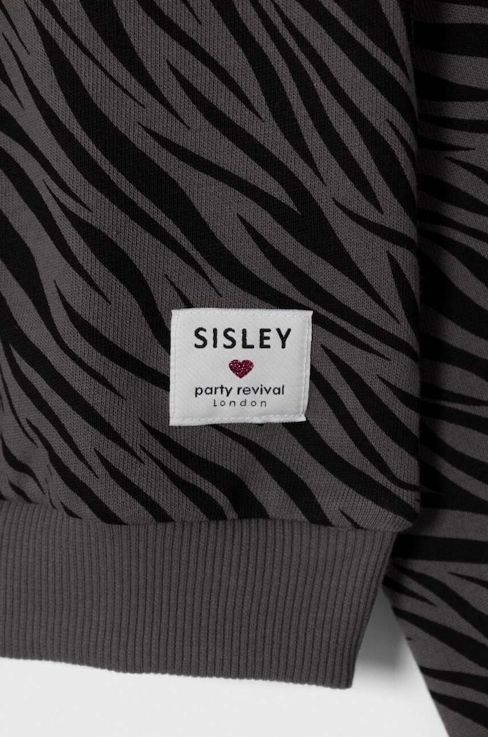 Fete Sisley hanorac de bumbac pentru copii 3NTDX1039.G.SEASONAL negru