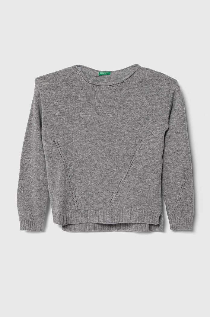 United Colors of Benetton gyerek gyapjú pulóver melanzs szürke 124YC103Y.G.SEASONAL