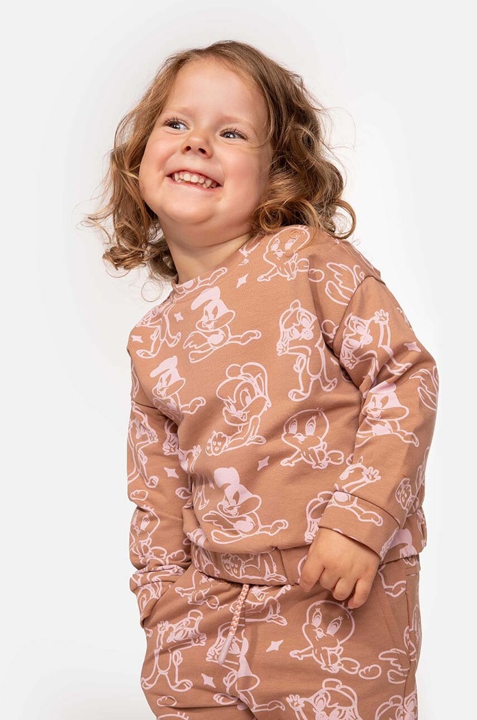 Coccodrillo bluza niemowlęca x Looney Tunes z elastanem brązowy ZC3132102LGL