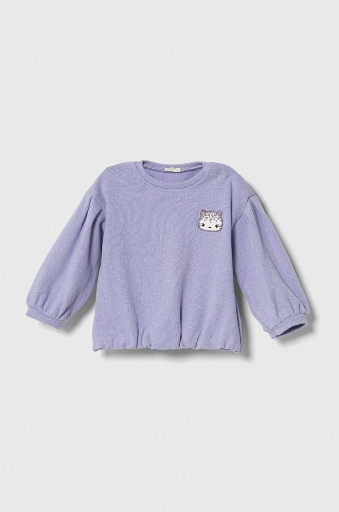 United Colors of Benetton bluza aplikacja fioletowy 35MWA103W.W.SEASONAL