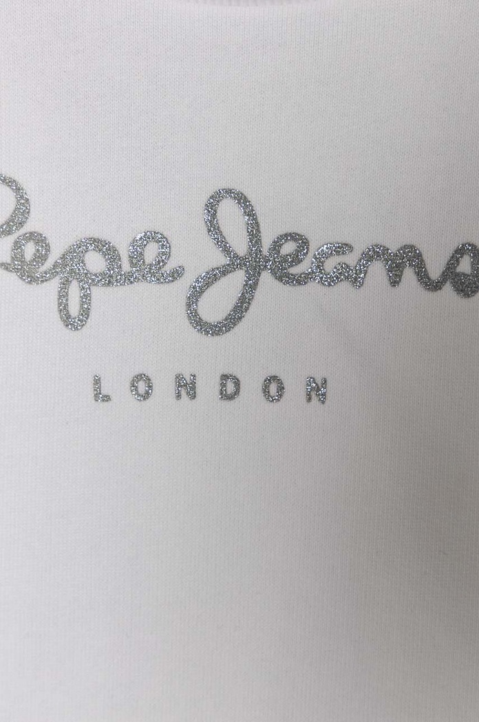 DÍVKA Dětská bavlněná mikina Pepe Jeans PG581317 bílá