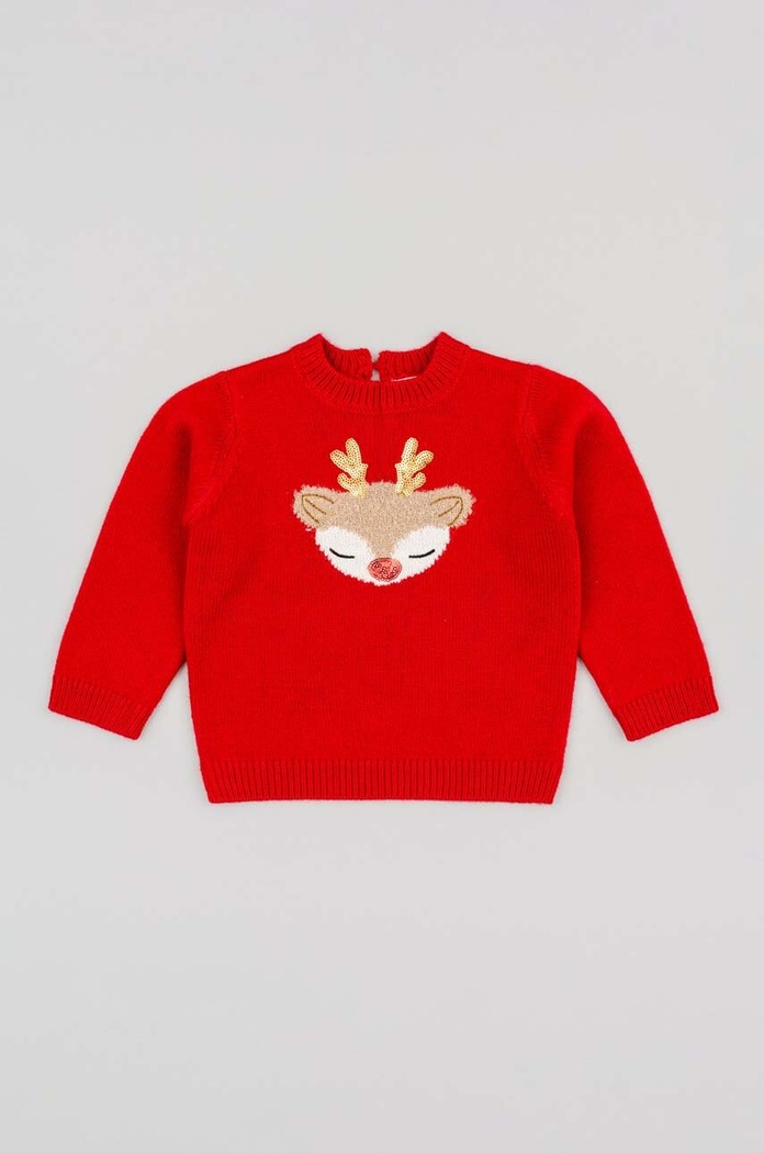 zippy sweter dziecięcy aplikacja czerwony 3105655002