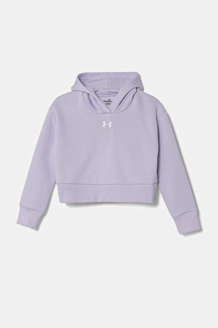 Dětská mikina Under Armour UA Rival Fleece Crop nášivka fialová 1379517