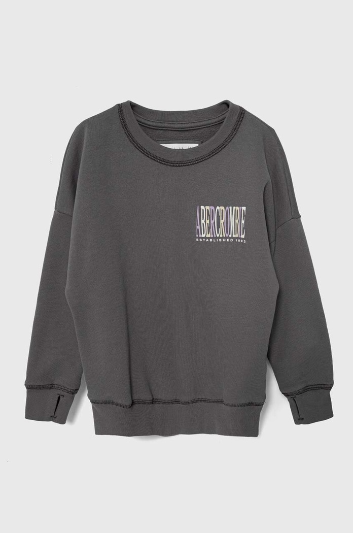 Dětská mikina Abercrombie & Fitch bez kapuce šedá KI252.3119