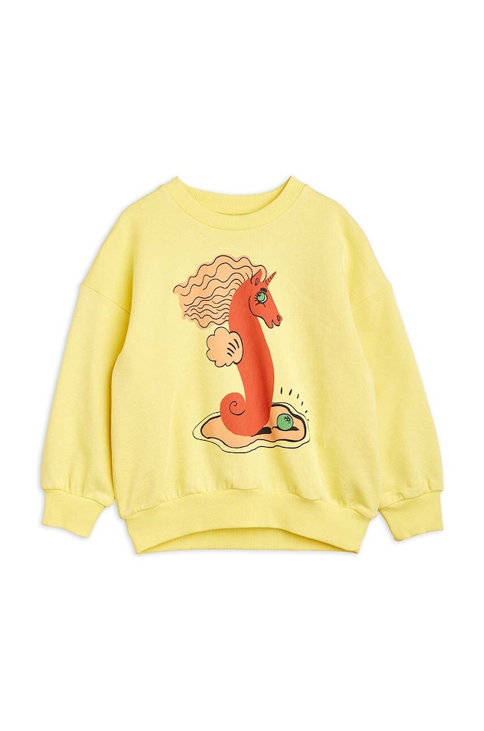 Mini Rodini bluza bawełniana dziecięca nadruk żółty 2362013623