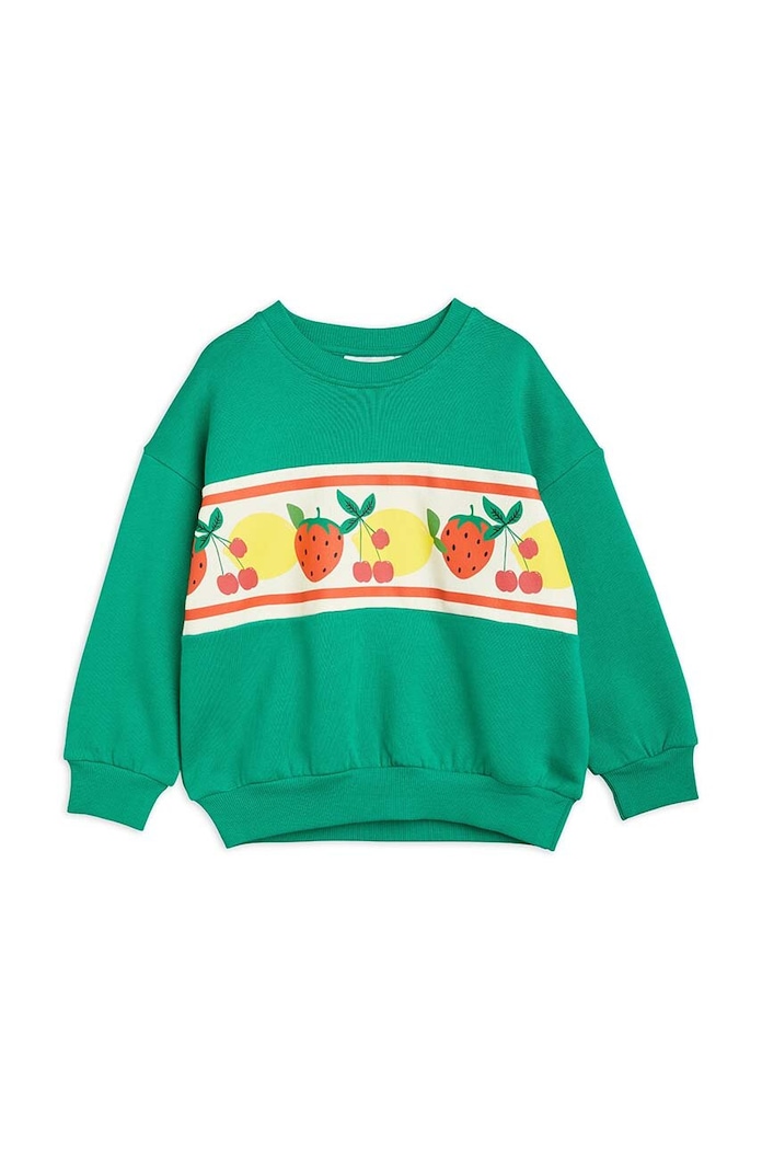 Detská bavlnená mikina Mini Rodini 2372015075 zelená AW23