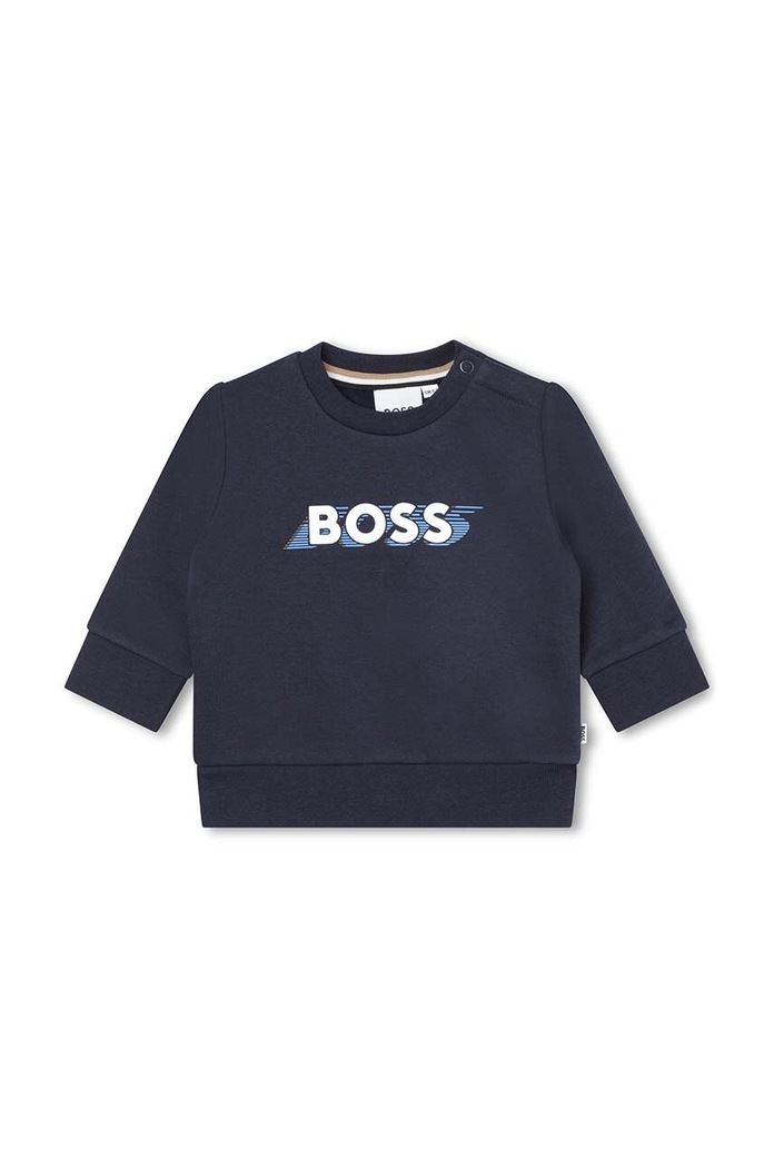 Παιδική μπλούζα BOSS στάμπα σκούρο μπλε J05A44.60.81