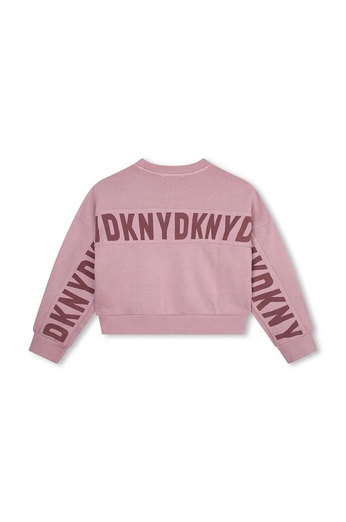 Dětská bavlněná mikina Dkny D35T00.162.174 fialová AW23